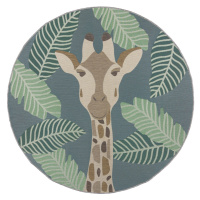 Kusový koberec Dauntless Eric Giraffe Blue – na ven i na doma - 160x160 (průměr) kruh cm Flair R