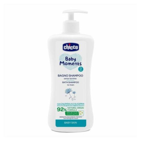 CHICCO Šampón na vlasy a telo s dávkovačom Baby Moments 92 % prírodných zložiek 500 ml