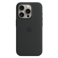 Apple iPhone 15 Pro Max, Silikónové puzdro, kompatibilné s Magsafe, čierne, z výroby