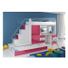 Expedo Detská poschodová posteľ DARCY V P1 COLOR, 80x200 cm, univerzálna orientácia, biela/fialo