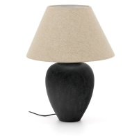 Čierno-béžová stolová lampa s textilným tienidlom (výška 60 cm) Mercadal – Kave Home