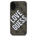 Guess Leather 4G Big Love Logo Kryt s MagSafe pre iPhone 16, Hnedý