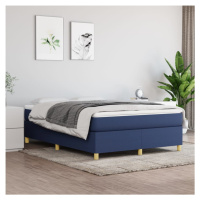 vidaXL Posteľný rám boxspring s matracom modrý 140x200 cm látka