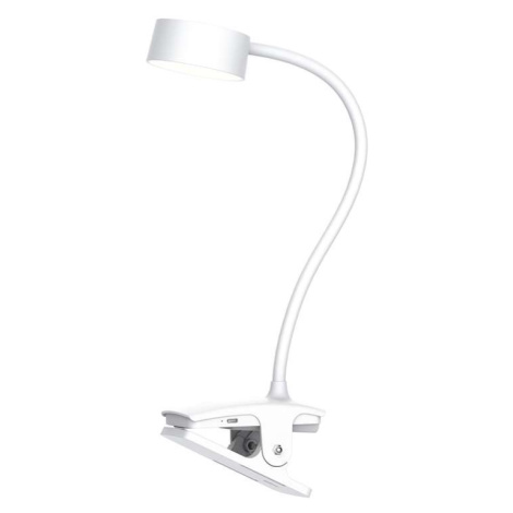 Solight LED stolná lampička WO3001 nabíjací s klipom, biela