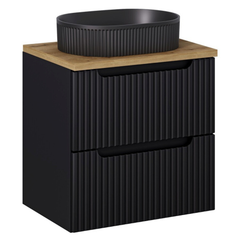 Skříňka s umyvadlem Nova Black Beyond I s umyvadlem 60 cm černá/dub evoke Comad