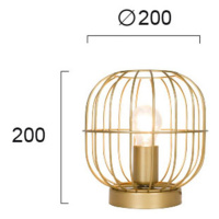 Stolná lampa Zenith v tvare klietky, zlatá