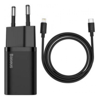 Baseus Super SI set adaptéra USB-C 20W a kábla USB-C do Lightning 1m, čierna