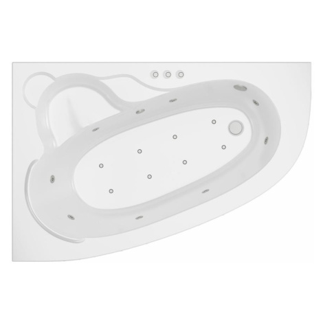 Vaňa s hydromasážou Timor 150/100 L 8DW+8DP pneumatické ovládanie AQUA MERCADO