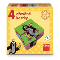 Dino Krtko drevené licenčné kocky 4 dieliky