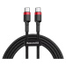 Kábel Baseus Cable Cafule USB-C PD  PD 2.0 QC 3.0 60W 1m (black and red) (6953156285217)