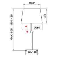 Aluminor Quatro Up stolová lampa svetlý dub/chróm