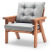 Záhradná lounge súprava z borovicového dreva v sivo-prírodnej farbe pre 4 Abant – Floriane Garde
