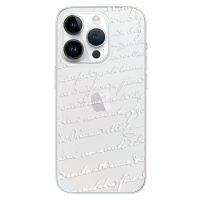 Odolné silikónové puzdro iSaprio - Handwriting 01 - white - iPhone 15 Pro