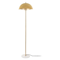 Stojacia lampa v horčicovej farbe/v zlatej farbe s kovovým tienidlom (výška 154 cm) Waved – Leit