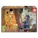 Puzzle El Beso+La Virgen Gustav Klimt Educa 2x1000 dielov a Fix lepidlo od 11 rokov