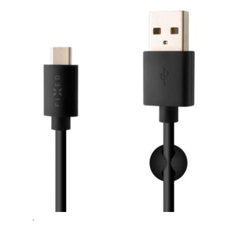 FIXED dátový a nabíjací kábel, USB-A -> USB-C, 20 W, dĺžka 1 m, čierna