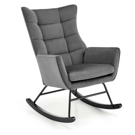 Hojdacie kreslo bazaltové sivé Halmar