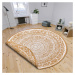 Okrovožlto-biely okrúhly vonkajší koberec ø 140 cm Siruma – NORTHRUGS