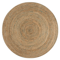 Kusový koberec Capri Jute Natural/Blue kruh Rozmery kobercov: 133x133 (priemer) kruh