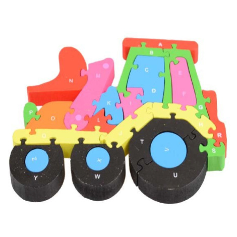 Vzdělávací drevené puzzle traktor Venda