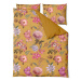 Okrovožlté obliečky na dvojlôžko z bavlneného saténu Bonami Selection Blossom, 200 x 220 cm