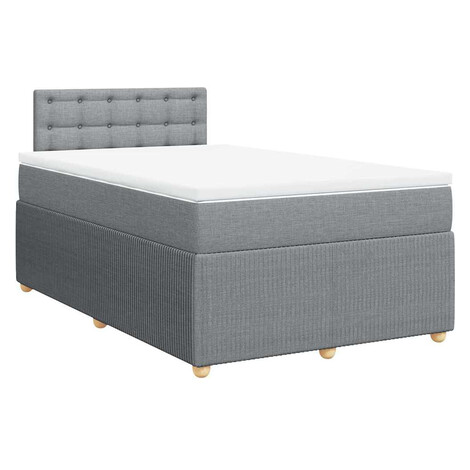 vidaXL Boxspring posteÄľ s matracom bledosivĂˇ 120x190 cm lĂˇtka