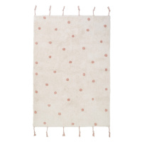 Béžovo-ružový ručne vyrobený koberec z bavlny Nattiot Numi, 100 x 150 cm
