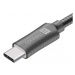 Kábel Wirez Steel Knight USB-C - USB-A, šedý