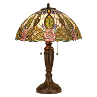 Rajská stolná lampa Eden v štýle Tiffany