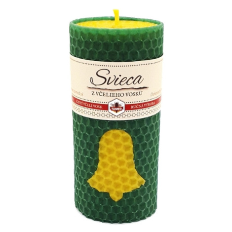 Sviečka včelí vosk tmavo zelená 110mm/50mm