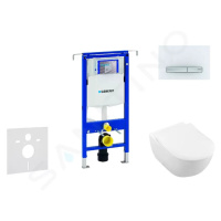 GEBERIT - Duofix Modul na závesné WC s tlačidlom Sigma50, alpská biela + Villeroy Boch - WC a do