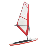 vidaXL Nafukovací Stand up paddleboard s plachtou, červeno biely