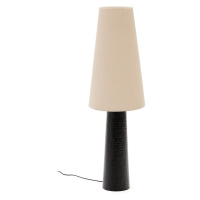 Čierno-krémová stojacia lampa s textilným tienidlom (výška 129 cm) Senni – Kave Home