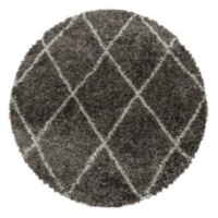 Kusový koberec Alvor Shaggy 3401 taupe kruh - 200x200 (průměr) kruh cm Ayyildiz koberce