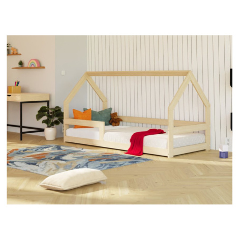 Benlemi Nízka posteľ domček SAFE 8v1 z dreva so zábranou Zvoľte farbu: Biela, Zvoľte rozmer: 90x