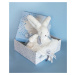 Plyšový zajačik na maznanie Bunny Happy Glossy Doudou et Compagnie biely 25 cm v darčekovom bale