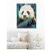 Maľovanie podľa čísel - FAREBNÁ PANDA Rámovanie: vypnuté plátno na rám, Rozmer: 80x100 cm
