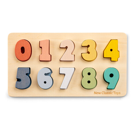 New Classic Toys Vkladacie drevené puzzle - čísla od 0 do 9