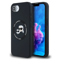 Karl Lagerfeld Liquid Silicone K&CH Heads MagSafe kryt iPhone 16e čierny