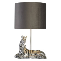 Stolná lampa Zebra, čierna/strieborná, syntetická živica, 26 cm, E27