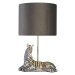 Stolná lampa Zebra, čierna/strieborná, syntetická živica, 26 cm, E27