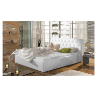 NABBI Monzo 180 čalúnená manželská posteľ s roštom biela