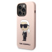 Karl Lagerfeld Liquid Silikónový Ikonik Kryt pre iPhone 15 Pro Max, Ružový