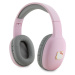 Hello Kitty Bicolor Kitty Metal Head Logo Bluetooth Stereo Headphones Pink