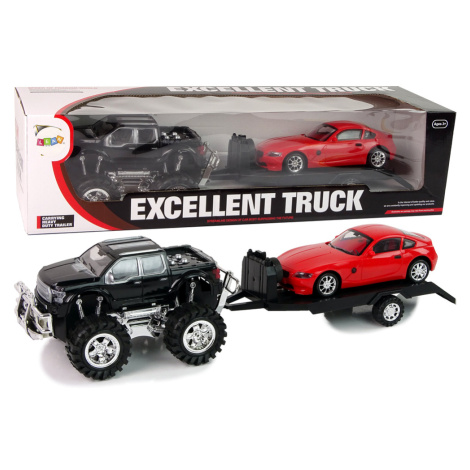 Sada vozidla Black Monster Truck Biely odťahový automobil 58 cm