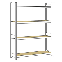 Regál s veľkým rozpätím, s drevotrieskovou doskou, výška 2500 mm SCHULTE