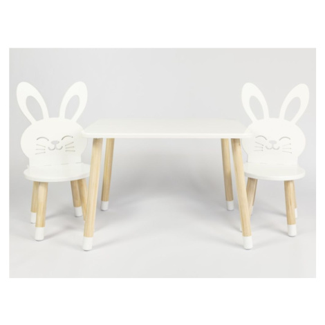 Detský stôl a stoličky Zajačik variant: stôl + 2 stoličky