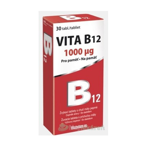 Vitabalans VITA B12 1 mg s príchuťou mäty 30 žuvacie tabliety