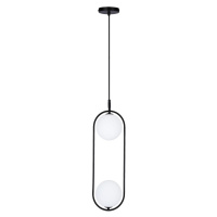 Čierne závesné svietidlo so skleneným tienidlom 18.5x15 cm Cordel - Candellux Lighting