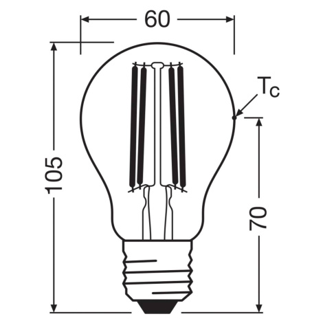 OSRAM LED žiarovka E27 5W vlákno 4000K 1055lm 2-pack